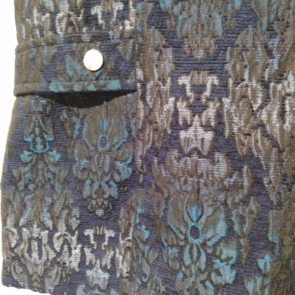 Vintage Erin London Vest Gray Jacquard Zip Up Size 1X - Picture 6 of 11